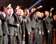 „Ekrano“ futbolininkai valstybės atkūrimo dieną šventė scenoje